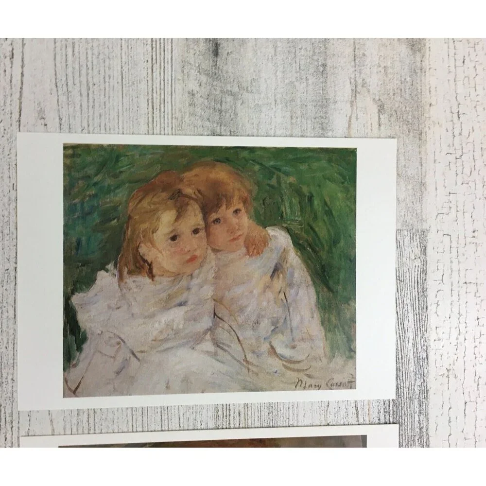 Lot 3 Impressionist Note Card and Postcards Cassatt Sisters Renoir Seated Girl